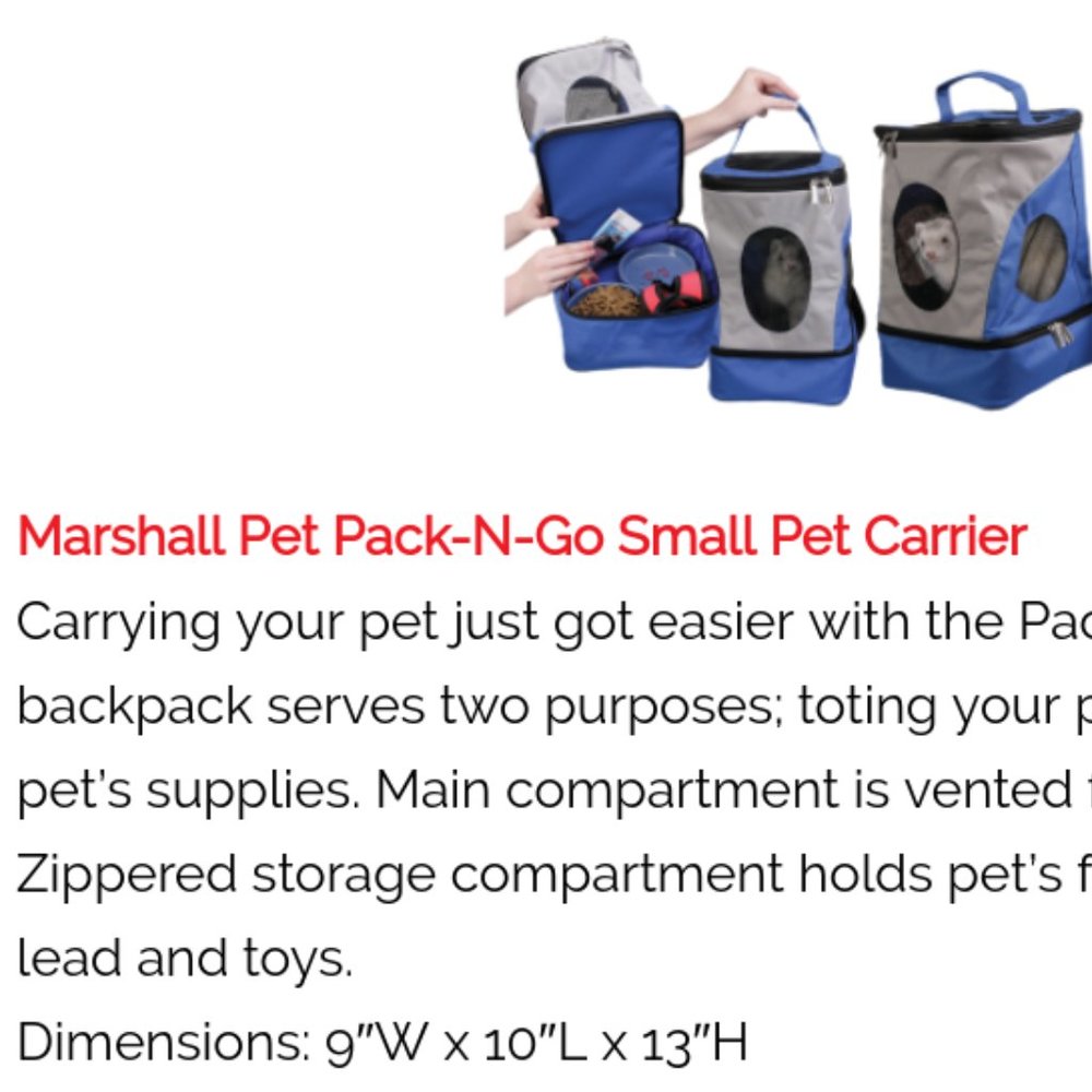 Pet Pack & Go Small Animal Carrier NWOT